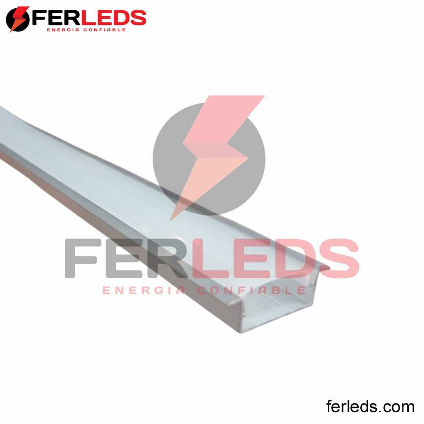 PERFIL DE ALUMINIO GRIS EMPOTRADO -  2 METROS - 17x7MM