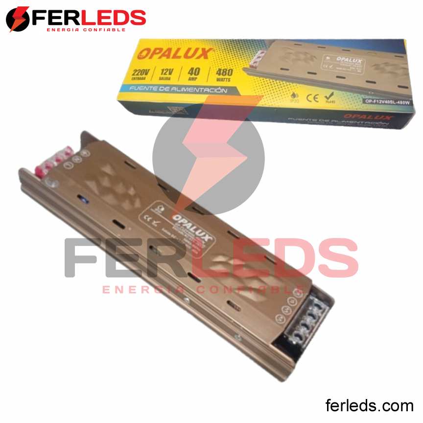 OPALUX - FUENTE DE ALIMENTACION SLIM 40A - 480W - 12V