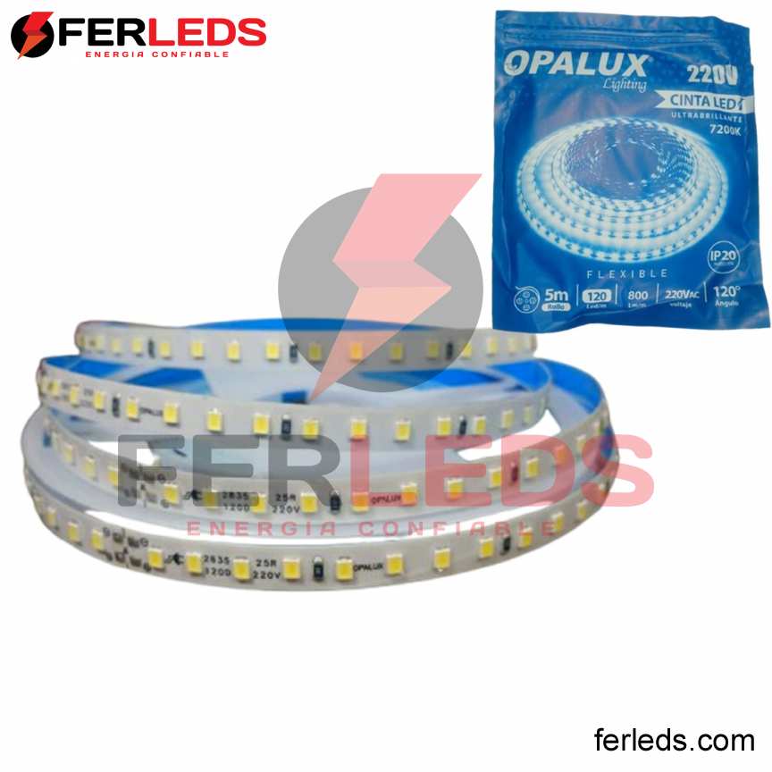 Ferleds. OPALUX CINTA LED 7000K - 2835(120) - 220V (BLANCO)