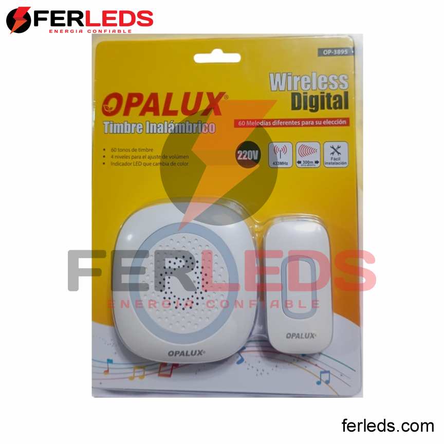FERLEDS. OPALUX TIMBRE INALAMBRICO 220 V -  60 TONOS