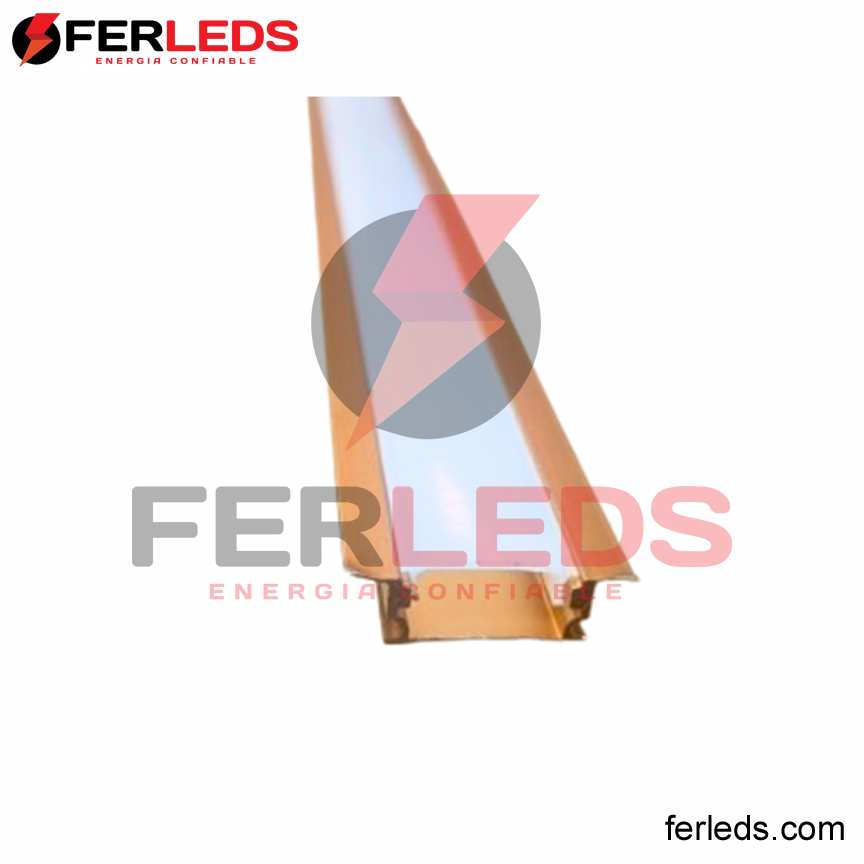 FERLEDS. PERFIL DE ALUMINIO EMPOTRADO - DORADO - 3 METROS