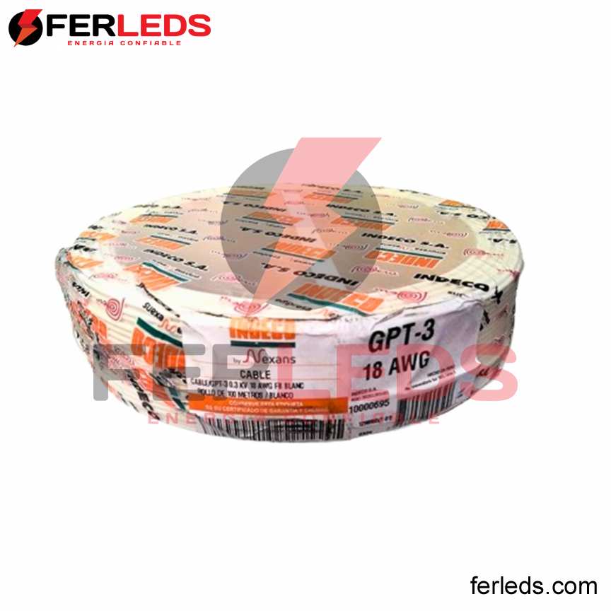FERLEDS. INDECO CABLE GPT 3  - 18 AWG - BLANCO