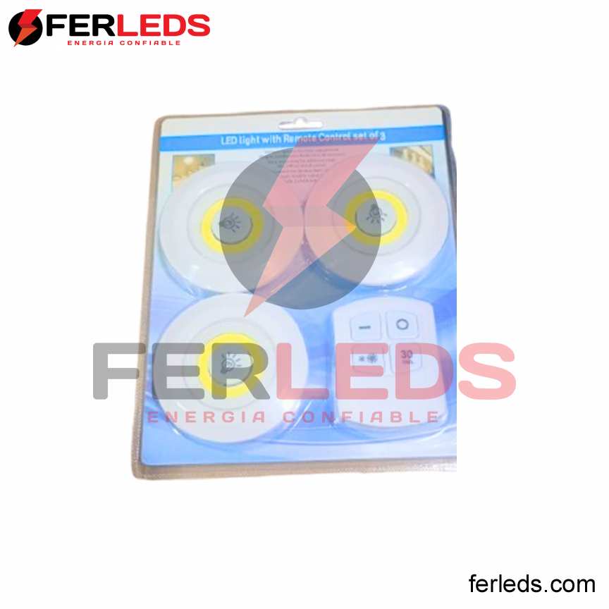 FERLEDS. SET DE 3 LUCES LED CON CONTROL REMOTO INALAMBRICO