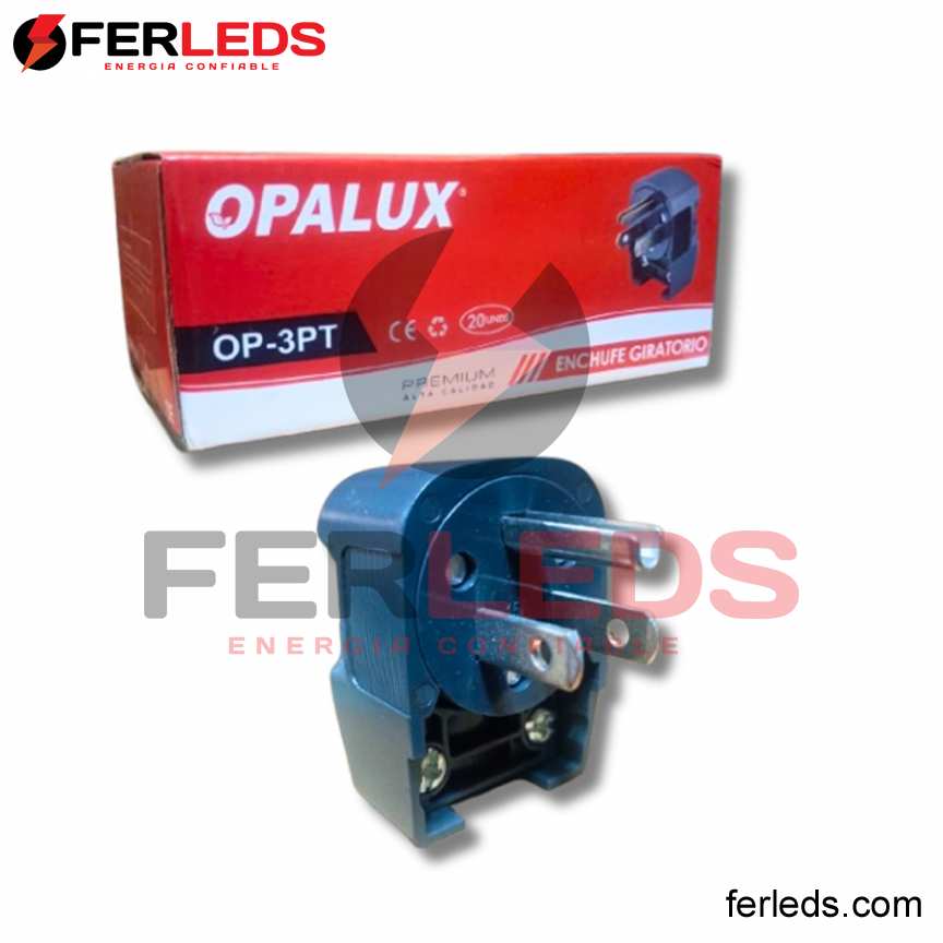 FERLEDS. OPALUX ENCHUFE GIRATORIO + L/T - COLOR NEGRO