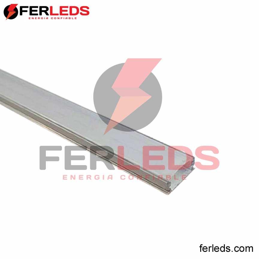 Ferleds. Perfil de Aluminio para Tira LED - Sobreponer, 3 Metros (Gris)