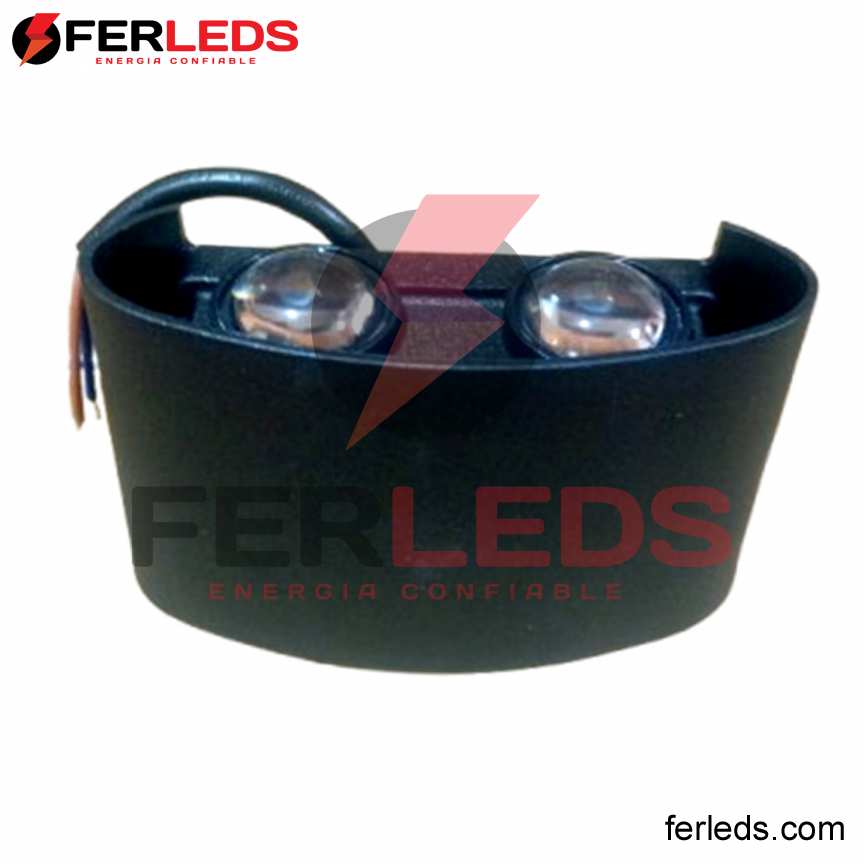 Ferleds. Lámpara Aplique LED 4W Negro | luz cálida  | IP65 Exterior/Interior