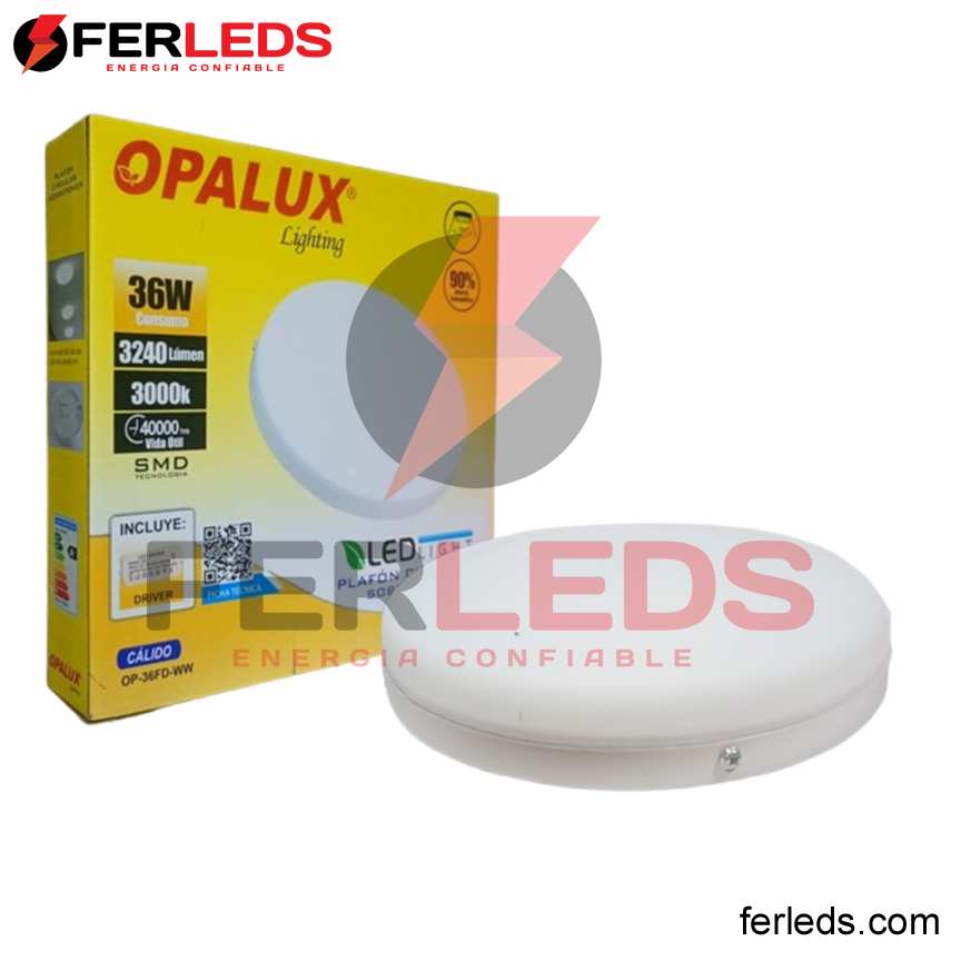 OPALUX PLAFON LED CIRCULAR ADOSAR 36W - 3000K - (CALIDO)