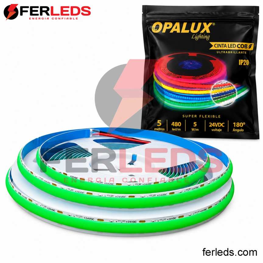 Opalux: Tira LED COB 24V Verde 5m OP-LSCB-V