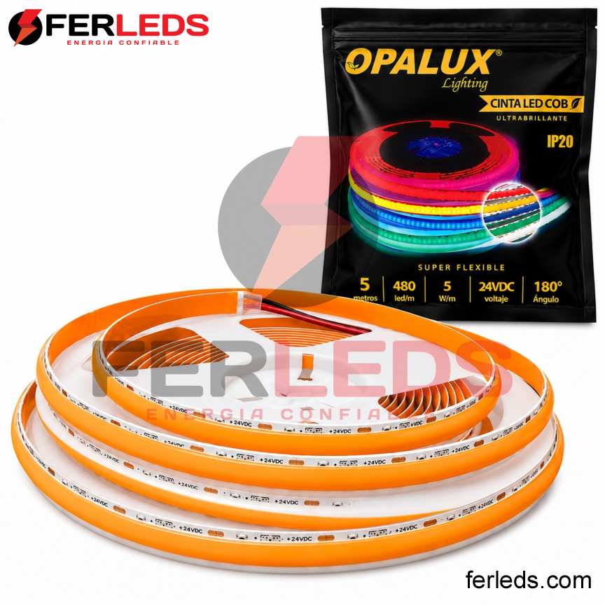 Opalux: Tira LED COB 24V Naranja 5 m OP-LSCB-N