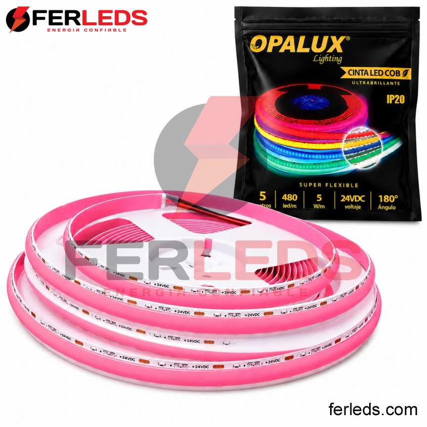 Opalux: Tira LED COB 24V Rosado 5m OP-LSCB-RS