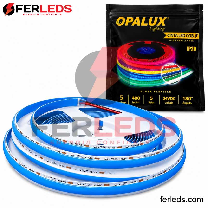 Opalux: Tira LED COB 24V Azul  5m  OP-LSCB-AZ