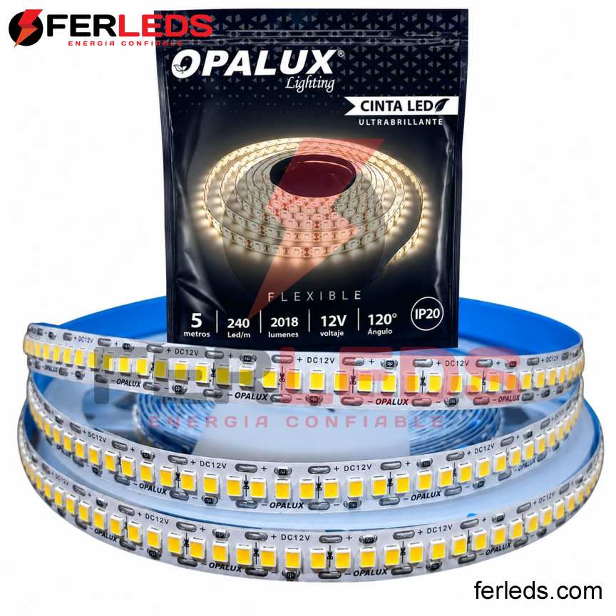 Opalux | Tira LED 12V Neutra 240LED/m 5m OP-LS28240-NW