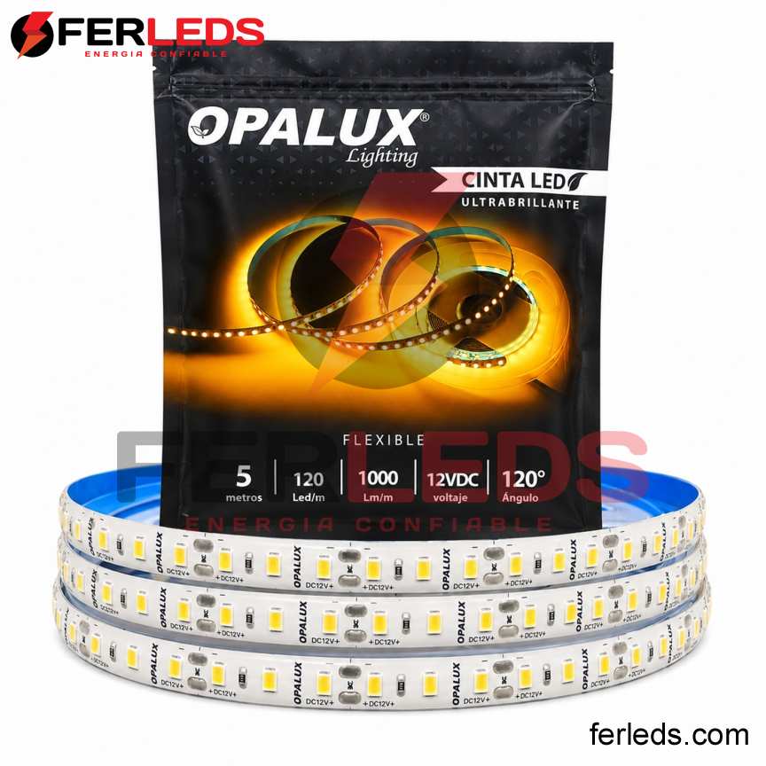 Opalux | Tira LED 12V Exterior Neutra 120LED/m 5m OP-LS65120-NW