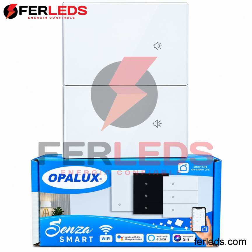 Interruptor doble Smart WiFi Blanco para Luz | Opalux