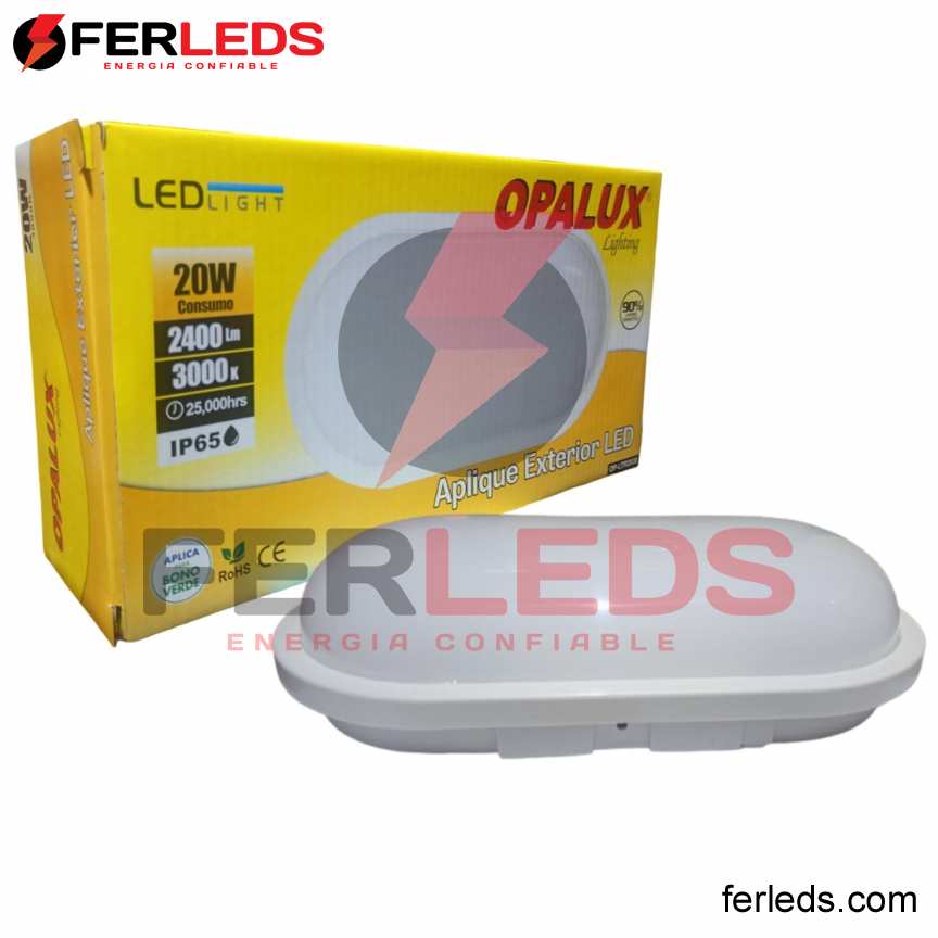 OPALUX APLIQUE  EXTERIOR LED CALIDO - 20W - 300K
