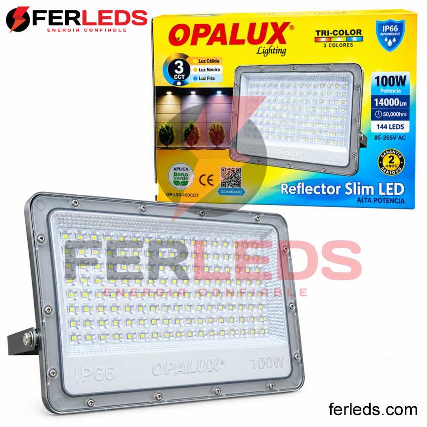 Reflector LED 100W Exterior Tricolor | Opalux OP-FL39-100CCT