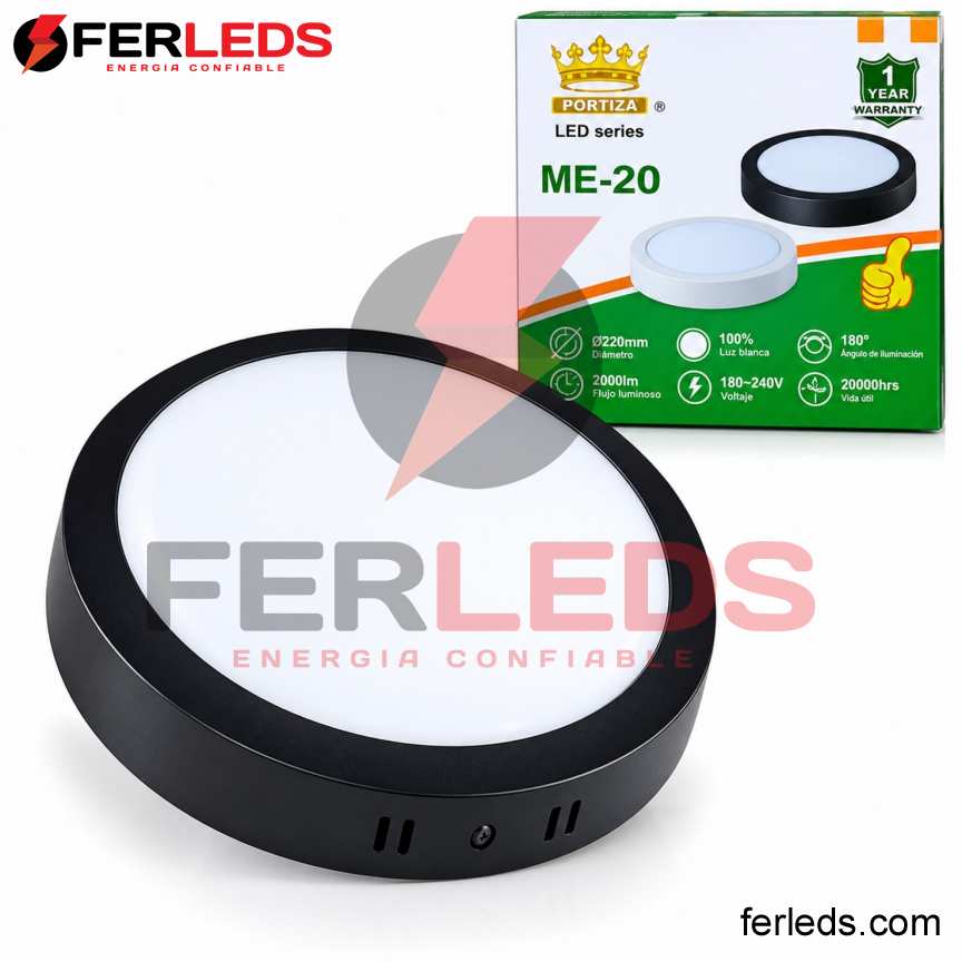 Panel LED Negro 20W Luz blanca | Ferleds ME-20
