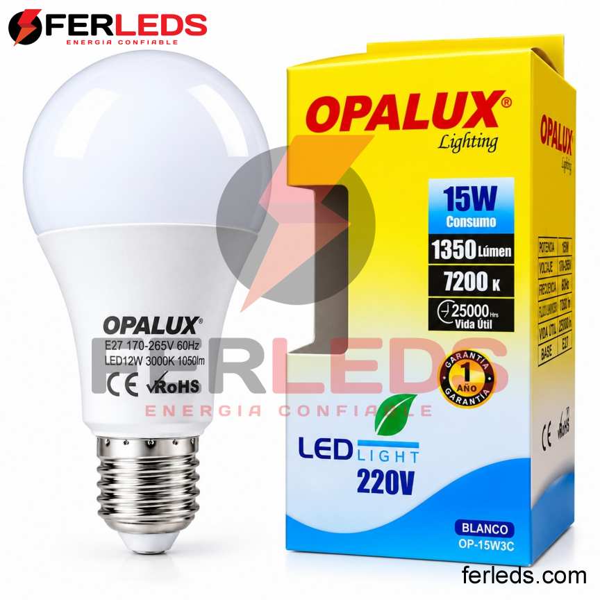 Opalux | Foco LED 15W Luz Blanca E27 OP-15W3C