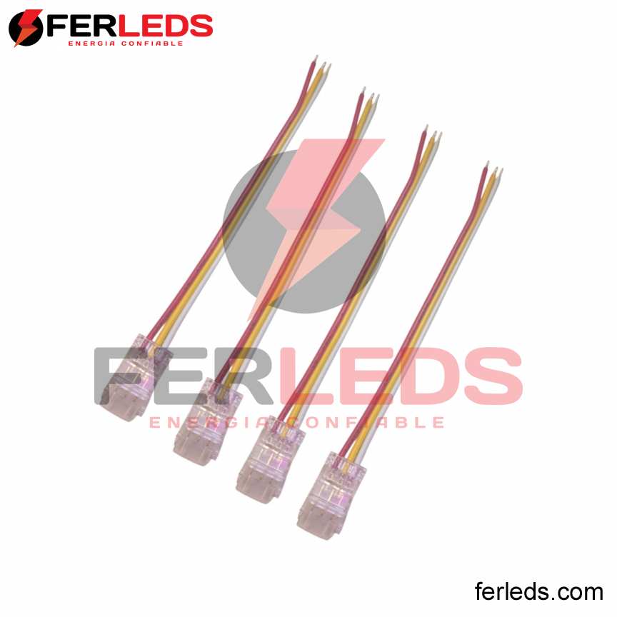 CONECTOR CON CABLE DE CINTA LED 8MM  -  3T