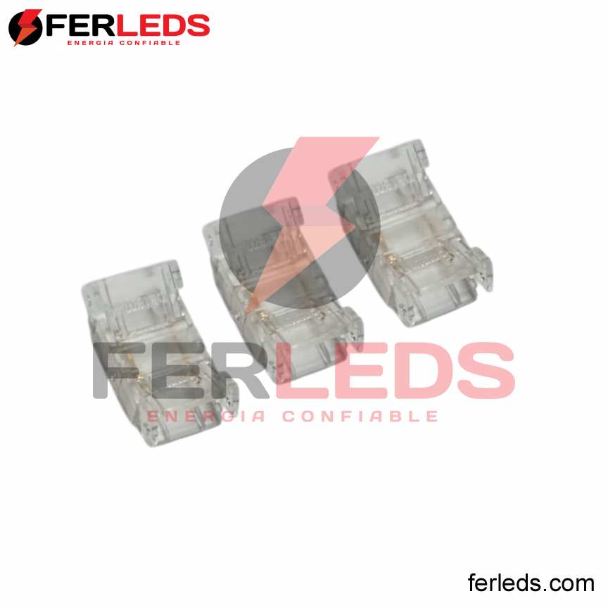 UNION RECTO A PRESION DE CINTA LED 10MM  -  TRANSPARENTE